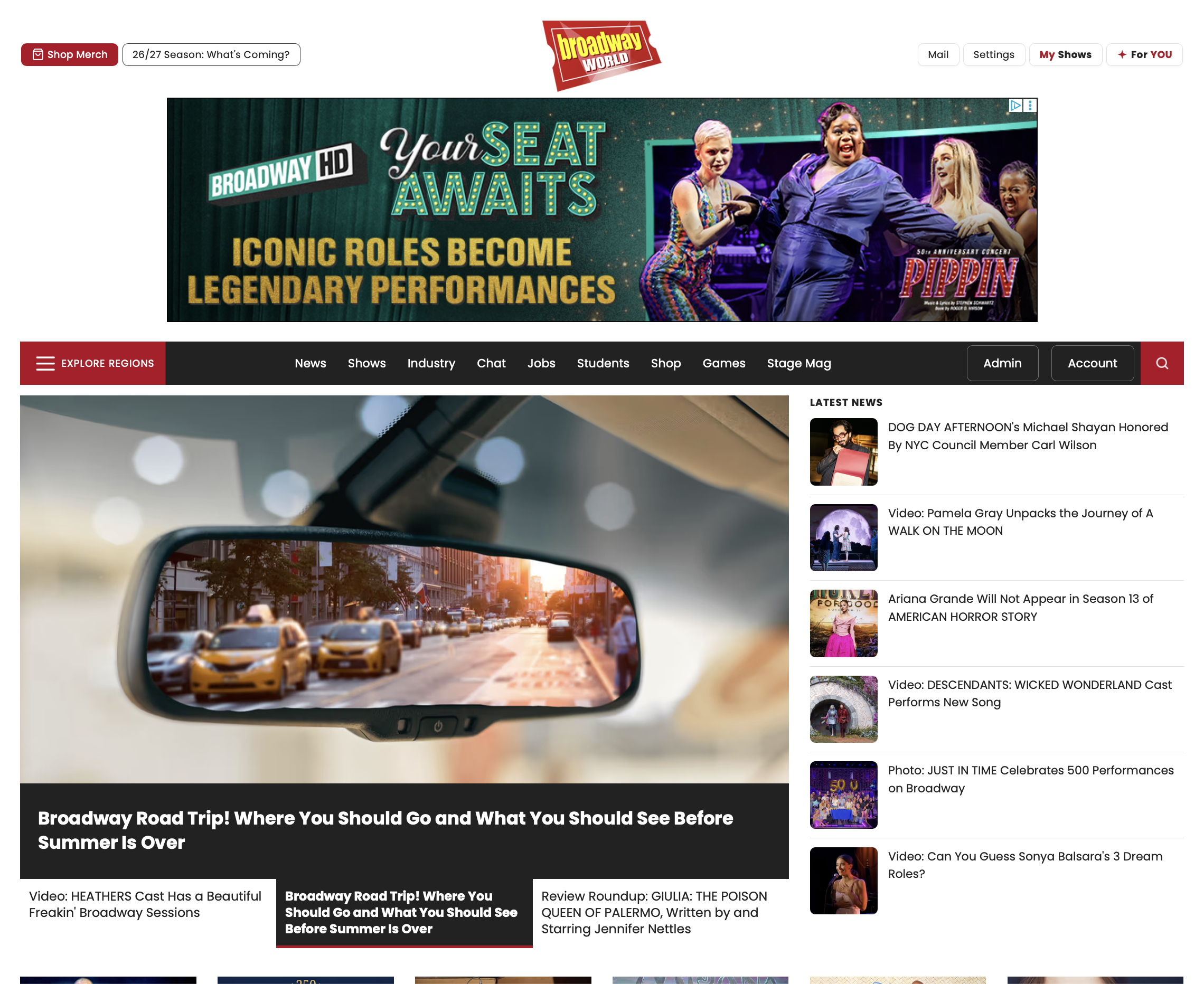 BroadwayWorld's redesigned website