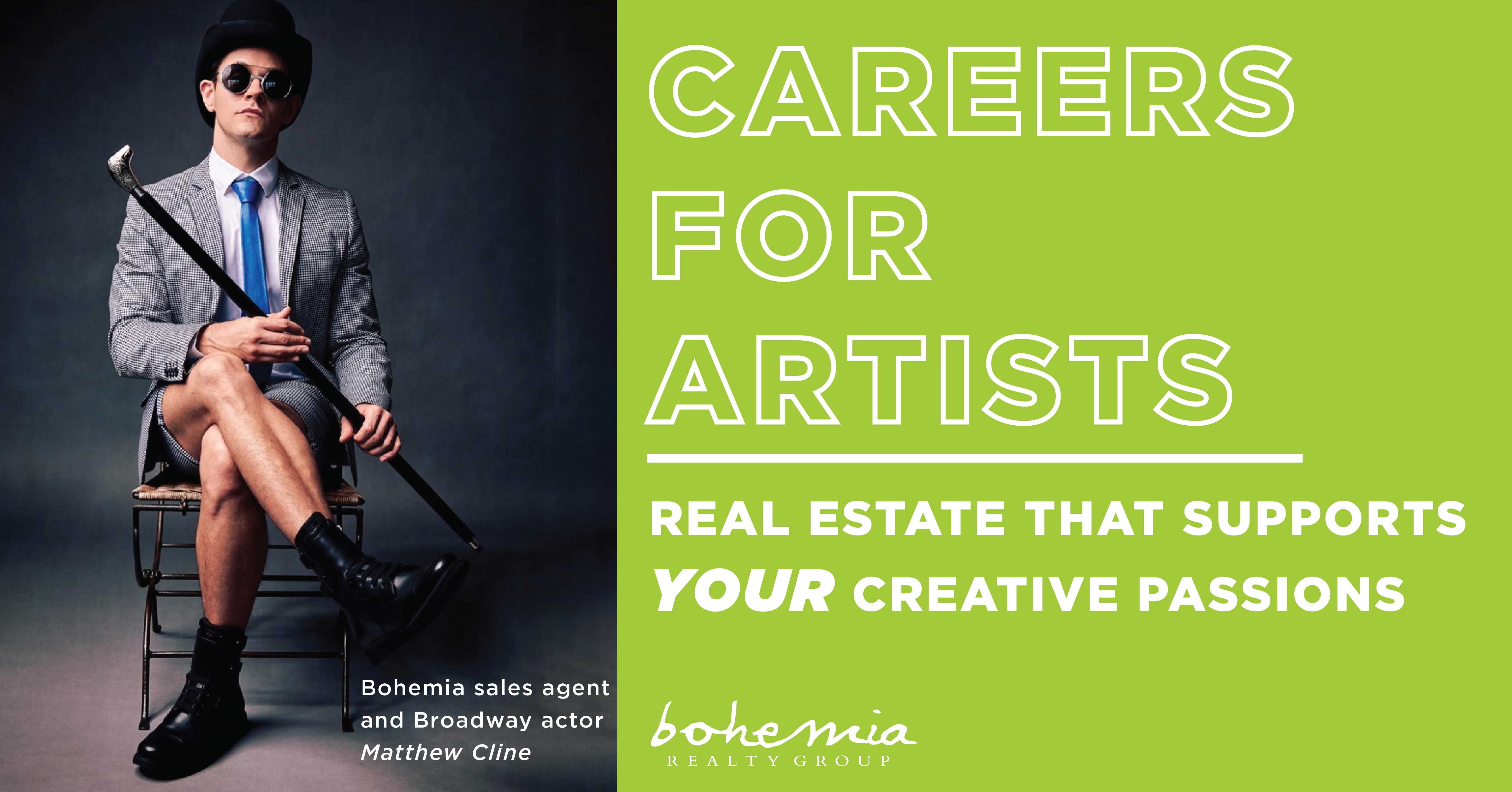 Featured Bohemia sales agent and Broadway actor Matthew Cline - Seeking Artists & Performers For Real Estate Positions