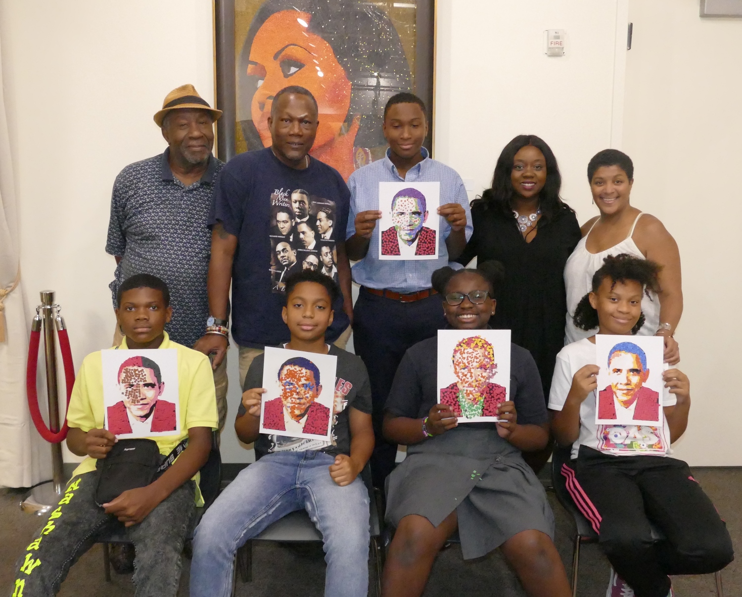 Artist Lennox Commissiong Teaches Harlem Youth To Create Barack Obama Portraits With Pointillism Technique  Image