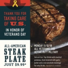 Black Angus Steakhouse Honors Veterans with an All-American Steak Plate for Just $9.9 Photo