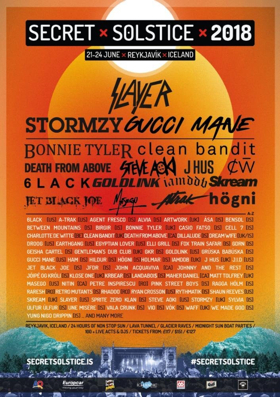 Iceland's SECRET SOLSTICE 2018 Announces Second Phase of Performers Including Slayer, Gucci Mane, Clean Bandit and More! 