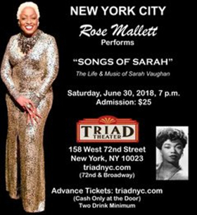 Rose Mallett Performs A Tribute To Sarah Vaughan With 'Songs Of Sarah' 