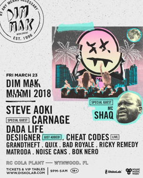 Dim Mak Miami 2018 Adds Special Guest MC SHAQ 
