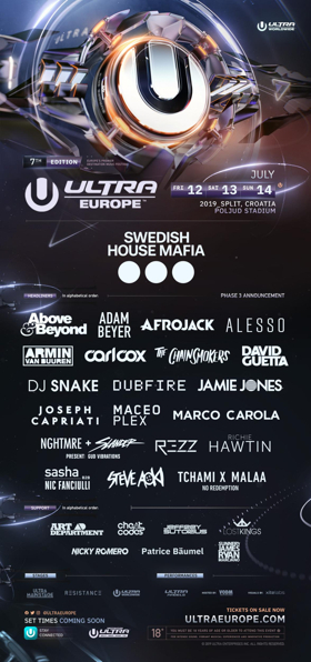 Ultra Europe Announces Phase Three Lineup Image