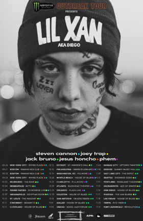 Lil Xan Announces More Dates & Supporting Acts on Monster Energy Outbreak Tour This Fall 