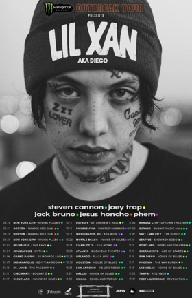 Lil Xan Announces More Dates & Supporting Acts on Monster Energy Outbreak Tour This Fall Image