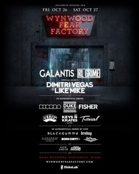 WYNWOOD FEAR FACTORY Returns To Miami Halloween Weekend with Galantis, RL Grime and More Image