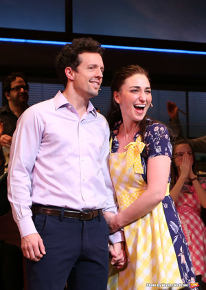 VIDEO: Hearts Start Racing! Sara Bareilles and Jason Mraz Duet for First WAITRESS Curtain Call Image