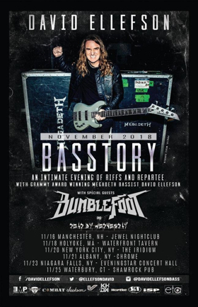 David Ellefson Announces East Coast Dates for BASSTORY Tour, with Special Guest BUMBLEFOOT 