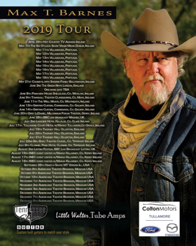 Max T. Barnes Kicks Off 2019 “Rolling River Tour” In Ireland, Wins Hot Country TV Award 