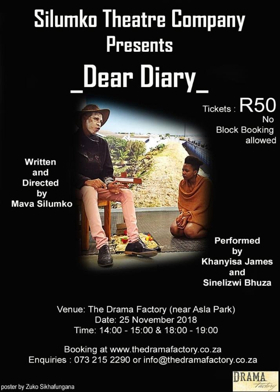 DEAR DIARY Comes to The Drama Factory 
