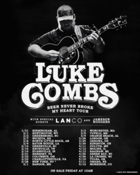 Luke Combs' 'Beer Never Broke My Heart Tour' Sells Out 23 of 28 Venues In First Weekend  Image