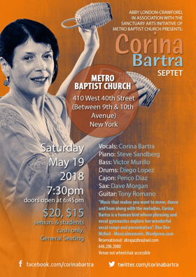 The Corina Bartra Septet Comes to Metro Baptist Church  Image