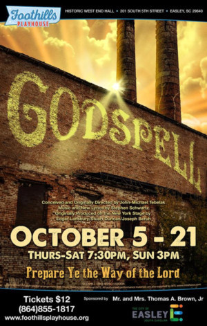 Interview: Noah Taylor, Director of GODSPELL at Easley Foothills Playhouse 