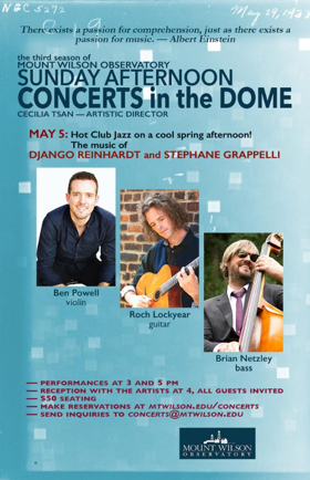 Mt. Wilson Observatory Presents SUNDAY AFTERNOON CONCERTS in the Dome Image