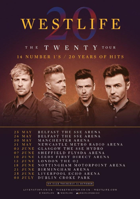 Westlife to Embark on 'The Twenty Tour' in 2019 Image