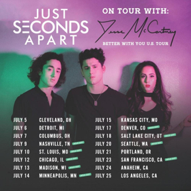 Just Seconds Apart to Support Jesse McCartney's BETTER WITH YOU U.S. Tour  Image