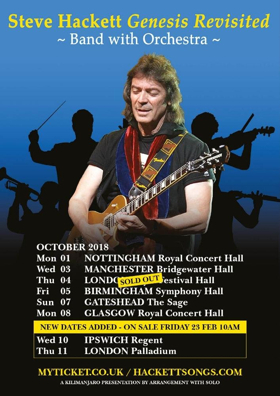 Prog Icon Steve Hackett Adds Extra Dates To His GENESIS REVISITED Tour 