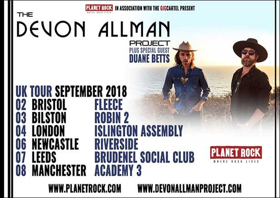 The Devon Allman Project Announces September 2018 UK Tour With Special Guest Duanne Betts 