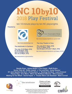 Cary Playwrights' Forum & OdysseyStage Present 'NC 10 by 10: A Festival of 10-Minute Plays' 