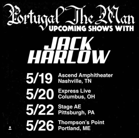 Grammy-Award Winning Indie Rock Band Portugal. The Man Announces Indie Rap Artist Jack Harlow On Their Nationwide Tour  Image