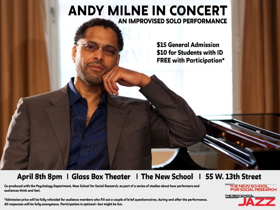 The New School Glass Box Theater Welcomes Pianist Andy Milne  Image