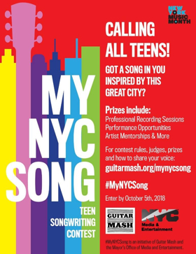 Mayor's Office of Media and Entertainment & Guitar Mash Launch #MyNYCSong Contest Image