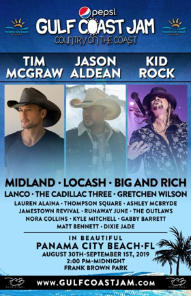 Tim McGraw, Jason Aldean, Kid Rock to Headline Pepsi Gulf Coast Jam Image