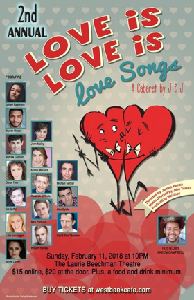 2nd Annual LOVE IS LOVE IS LOVE SONGS Cabaret Comes to The Laurie Beechman Theatre 