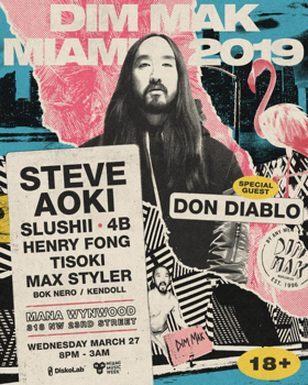 Dim Mak Miami 2019 Lineup Announced: Steve Aoki, Don Diablo, Slushii And More Image