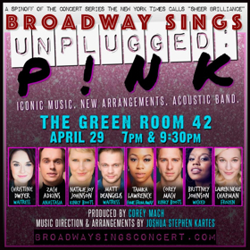 Christine Dwyer, Zach Adkins and More Join BROADWAY SINGS P!NK: UNPLUGGED 
