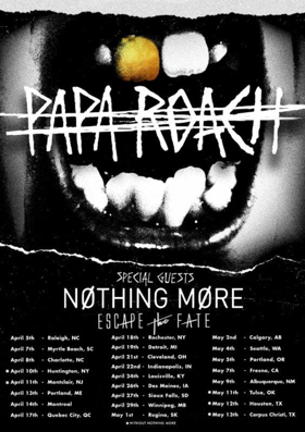 PAPA ROACH Announces 2018 North American Headline Tour 