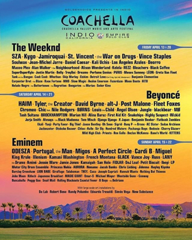 Beyonce, The Weeknd Headline 2018 Coachella Festival Performance Lineup Image