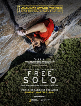 Academy Award And BAFTA Award Winner FREE SOLO To Premiere Commercial Free On National Geographic 