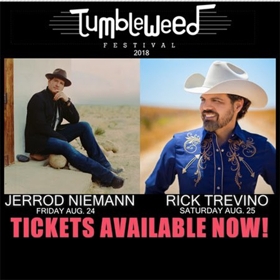 Jerrod Neimann And Rick Trevino Set To Headline Tumbleweed Festival In Kansas 
