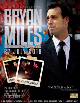 BRYAN MILES LIVE to Appear at The Drama Factory 