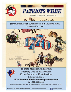 Theater To Go Joins Patriots Week 2017 Lineup with 1776 Screening 