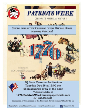 Theater To Go Joins Patriots Week 2017 Lineup with 1776 Screening Image