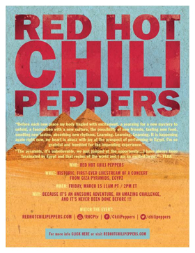 Red Hot Chili Peppers Announce First-Ever Livestream of Giza Pyramids Egypt Concert  Image