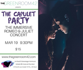 Olivia Puckett, Gerard Canonico, and More Set for THE CAPULET PARTY at The Green Room 42 
