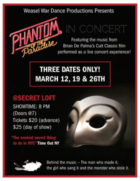 Revised And Reconstructed, Brian De Palma's PHANTOM OF THE PARADISE Is In Concert At Underground Venue, The Secret Loft Image