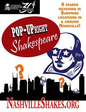 Nashville Shakes' 30th Anniversary Celebration Continues with 'Pop-UpRight' Shakespeare  Image