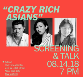 CRAZY RICH ASIANS Stars Constance Wu, Henry Golding, Awkwafina, Michelle Yeoh and Author Kevin Kwan Will Discuss Film at TimesTalk 