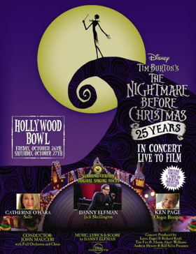 The Hollywood Bowl to Hold THE NIGHTMARE BEFORE CHRISTMAS 25th Anniversary Concerts Featuring Original Film Cast 