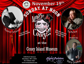 MAGIC AT CONEY Comes to Coney Island Museum November 19th Image