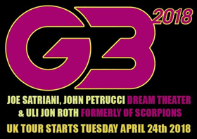 Joe Satriani's G3 2018 UK Tour with John Petrucci & Uli Jon Roth Kicks Off on 24 April 
