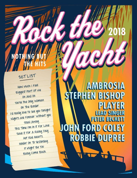 Rock The Yacht 2018 Tour to Dock at SugarHouse Casino this August 