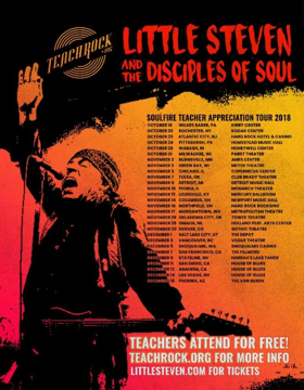 Little Steven Announces the SOULFIRE TEACHER APPRECIATION TOUR 2018 Image