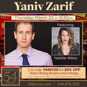 Yaniv Zarif Brings Music in Many Languages to 54 Below in Two Weeks Image