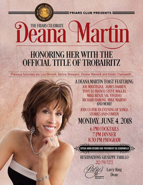 Deana Martin To Be Honored With Trobairitz Title By The Friars Club June 4 in NYC Image